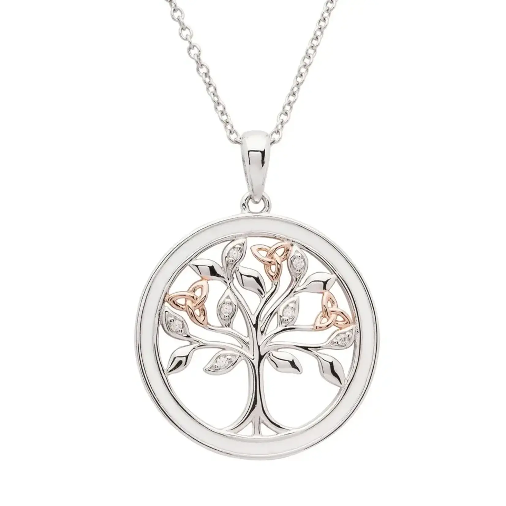 Shanore Necklace:  SS White Enamel Tree of Life