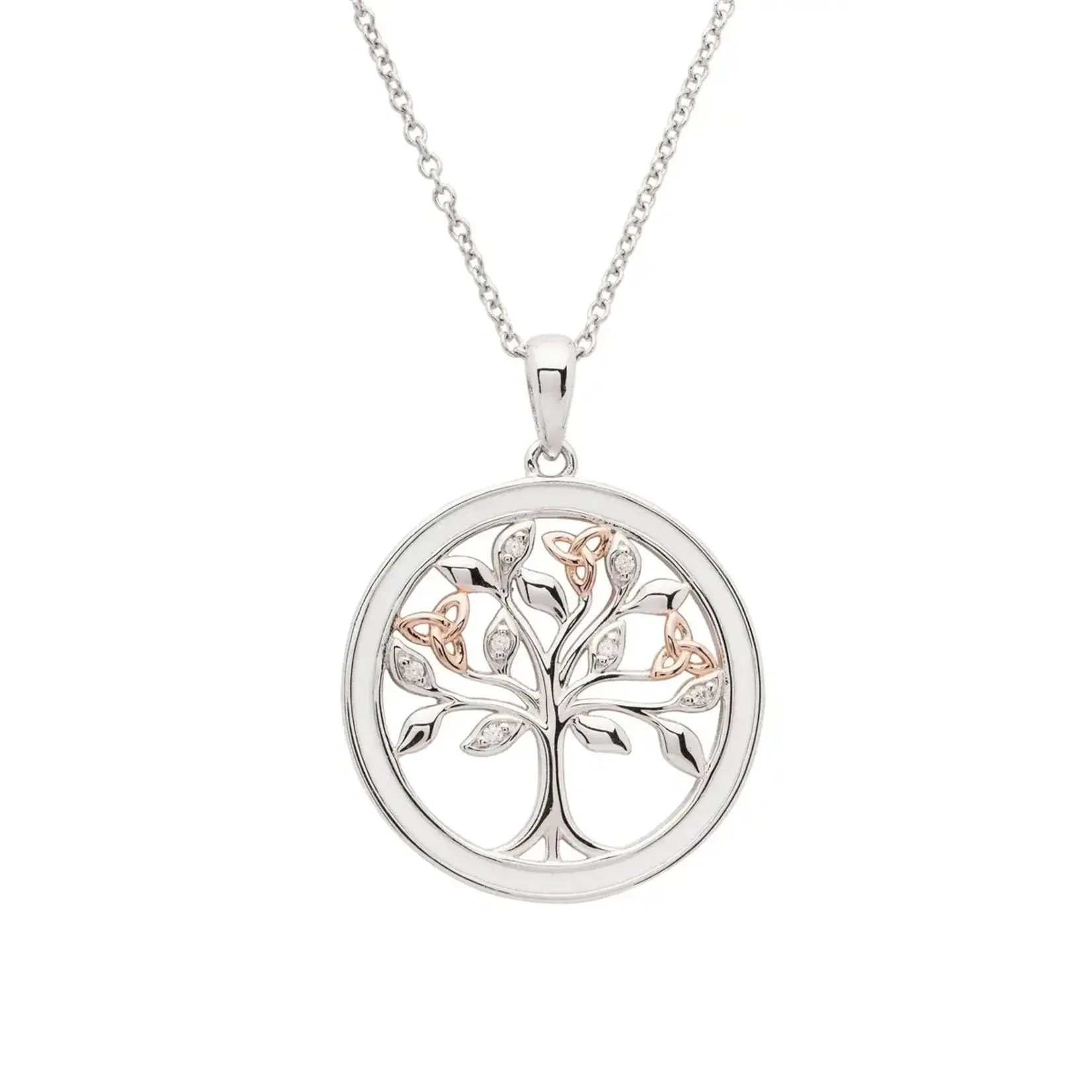 Necklace:  SS White Enamel Tree of Life