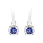 Shanore Earrings: SS Tanzanite CZ White Enamel Drop
