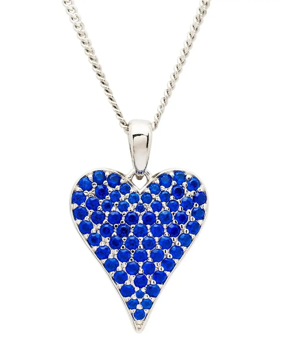 Shanore Pendant: SS Heart Sapphire CZ