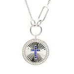 Necklace: SS Cross Saphire CZ
