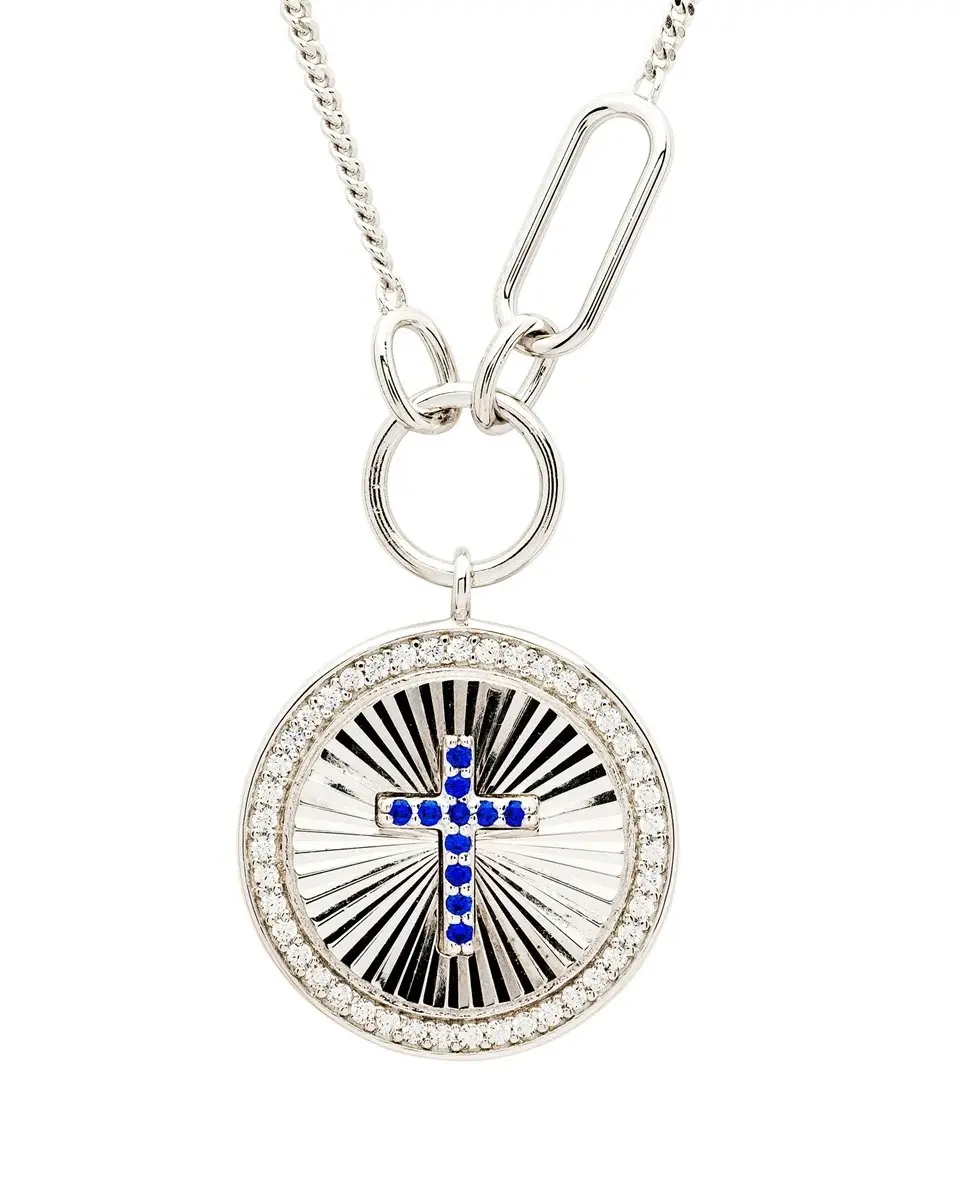 Shanore Pendant: SS Cross Saphire CZ
