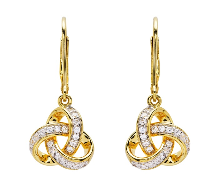 Earrings: Trinity Clasp Vermeil