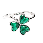 Shanore Ring: SS Malachite Shamrock