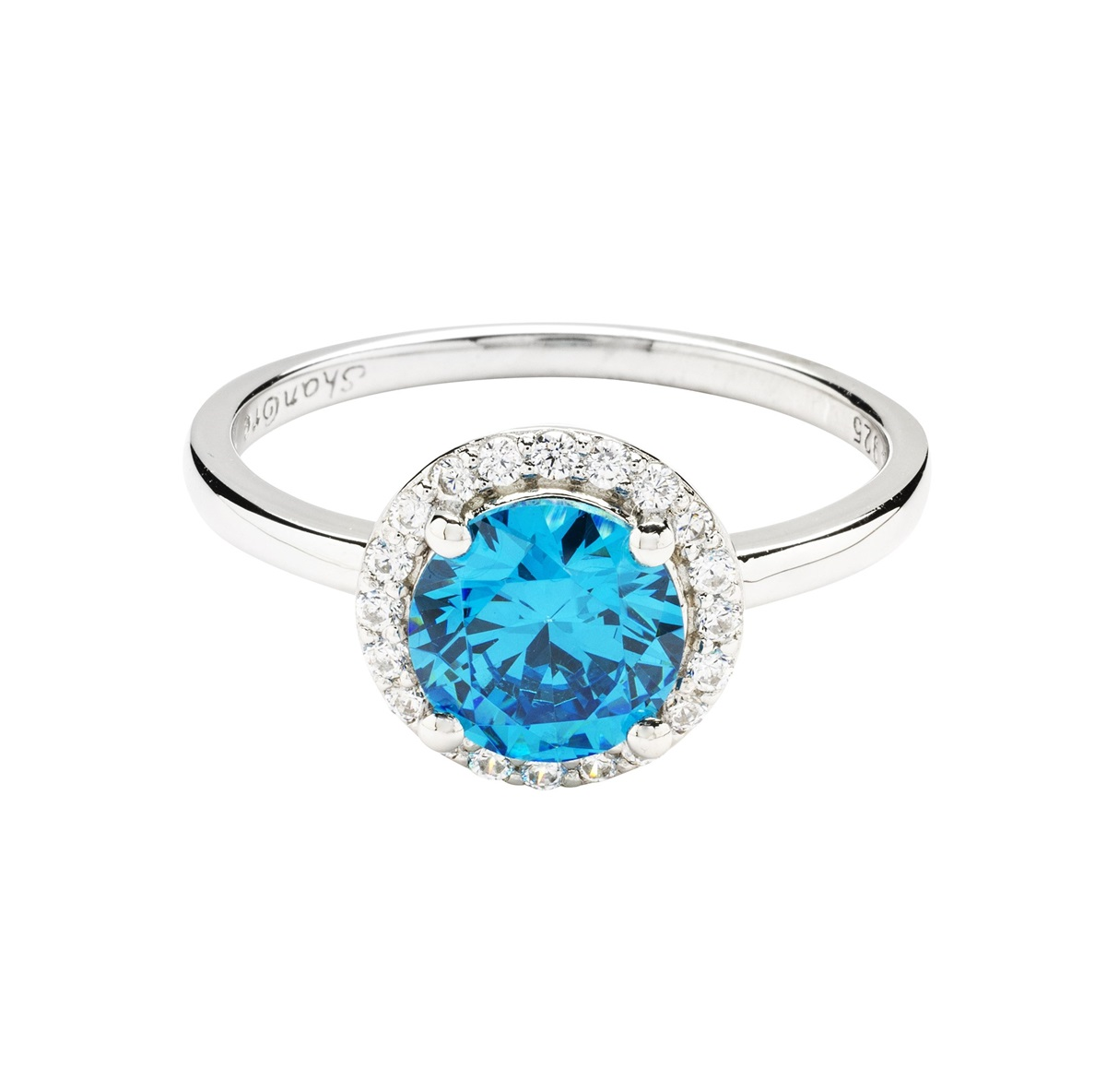 Ring: SS Aquamarine Halo