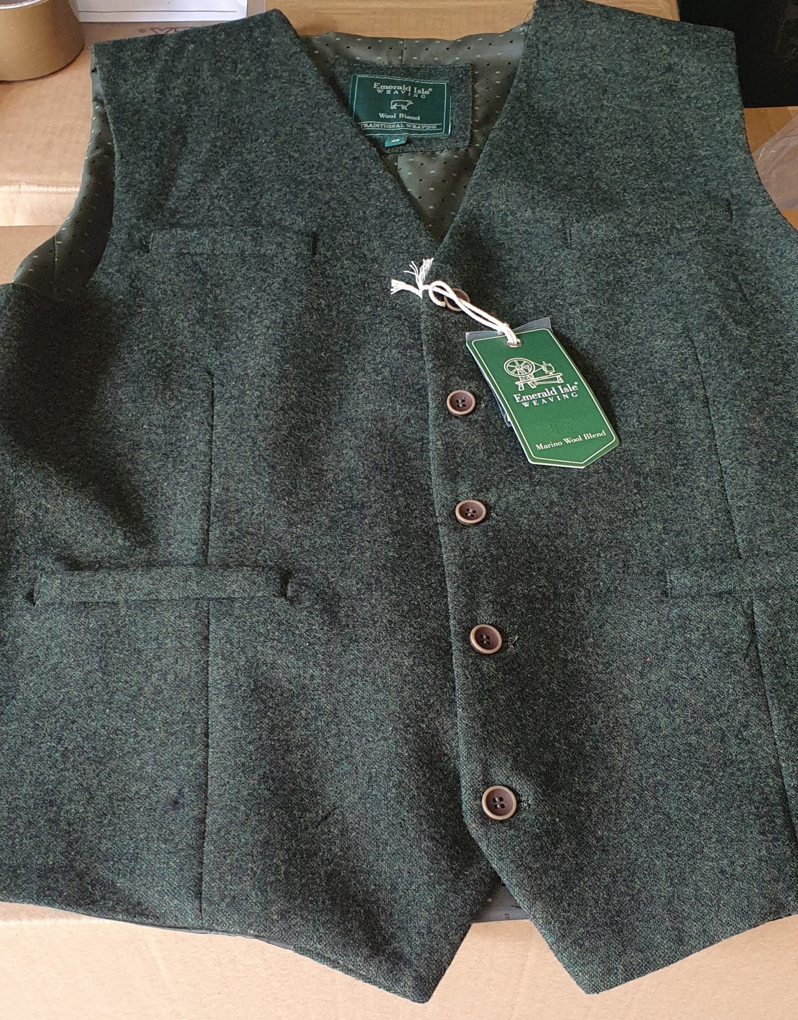 Vest: Home Spun Olive Wool Blend