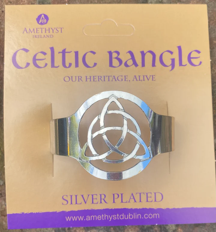 Leather Celtic Bangle: Trinity