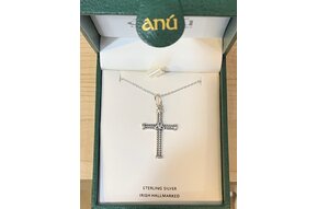 Pendant: SS Oxidized Trinity Rope Cross