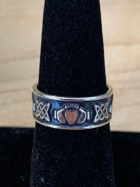 Ring: SS Celtic Clad G/Paint