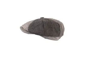 Hat: Newsboy Cap Grey Herringbone