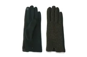 Gloves: Green Herringbone Tweed