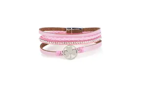 Bracelet: Adjustable Pink Shamrock