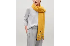Scarf: Cashmere with Bees On Saffron
