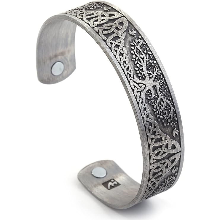 Leather Bracelet: Celtic Cuff, Magnet Therapy