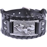 Bracelet: Celtic Cuff, Leather, Wide