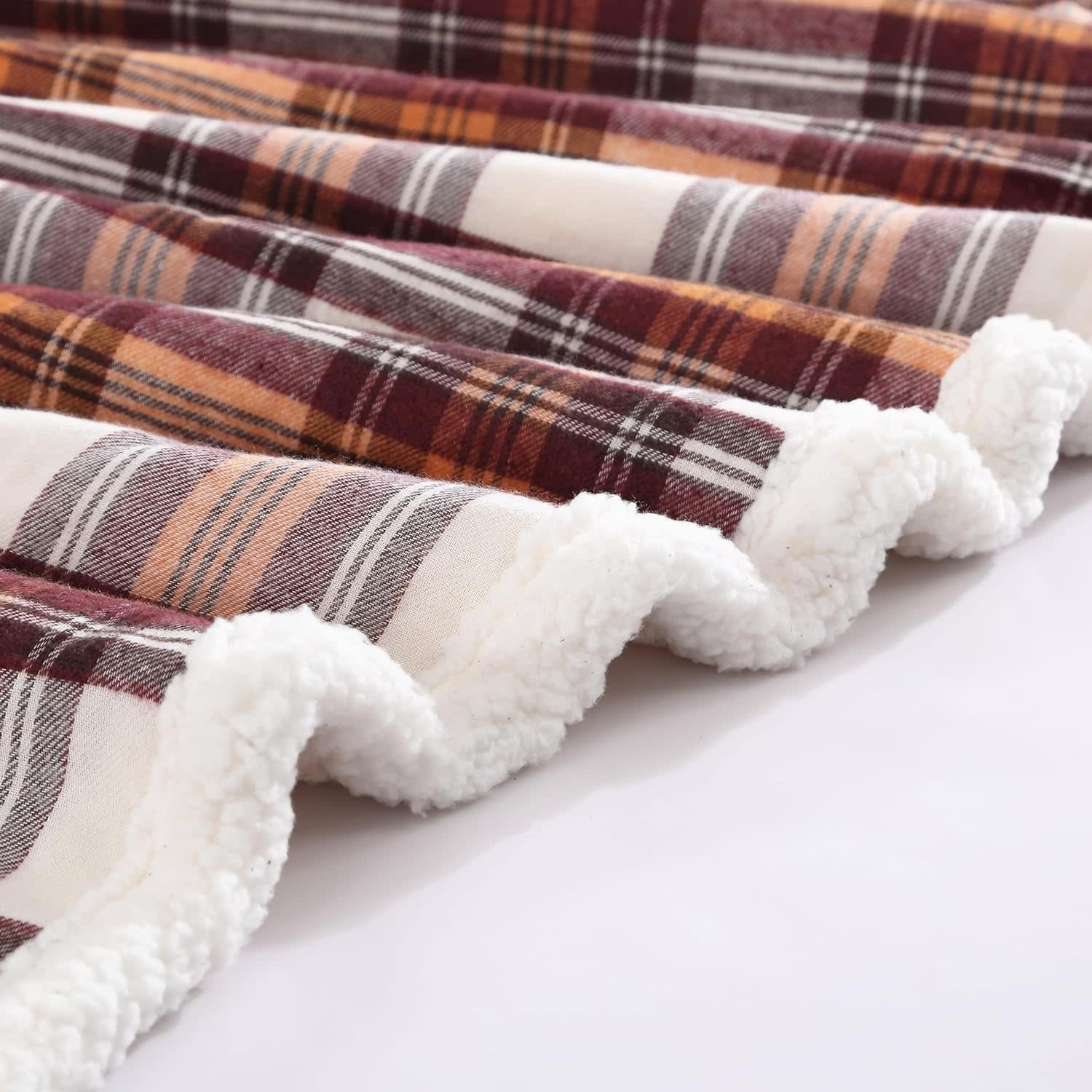 Blanket: Fall Tartan Sherpa, Fleece, 50"x60"
