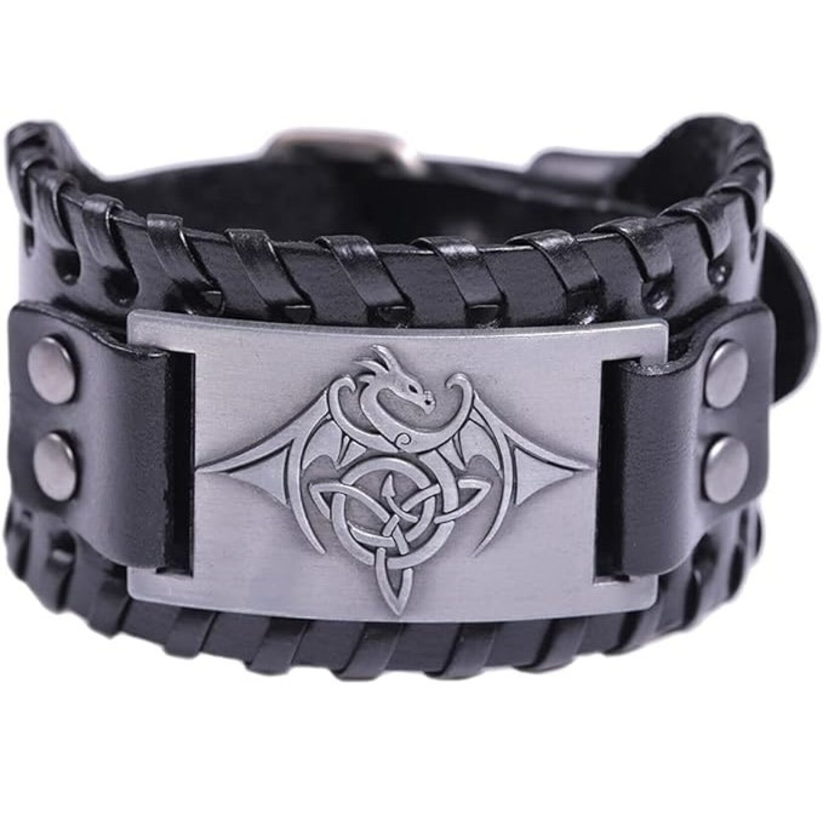 Bracelet: Celtic Cuff, Leather, Wide
