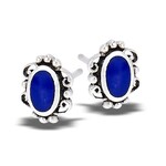 Earring: SS Lace Stud Lapis