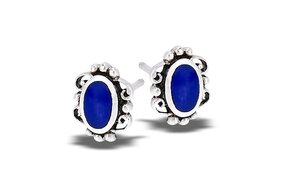 Earring: SS Lace Stud Lapis