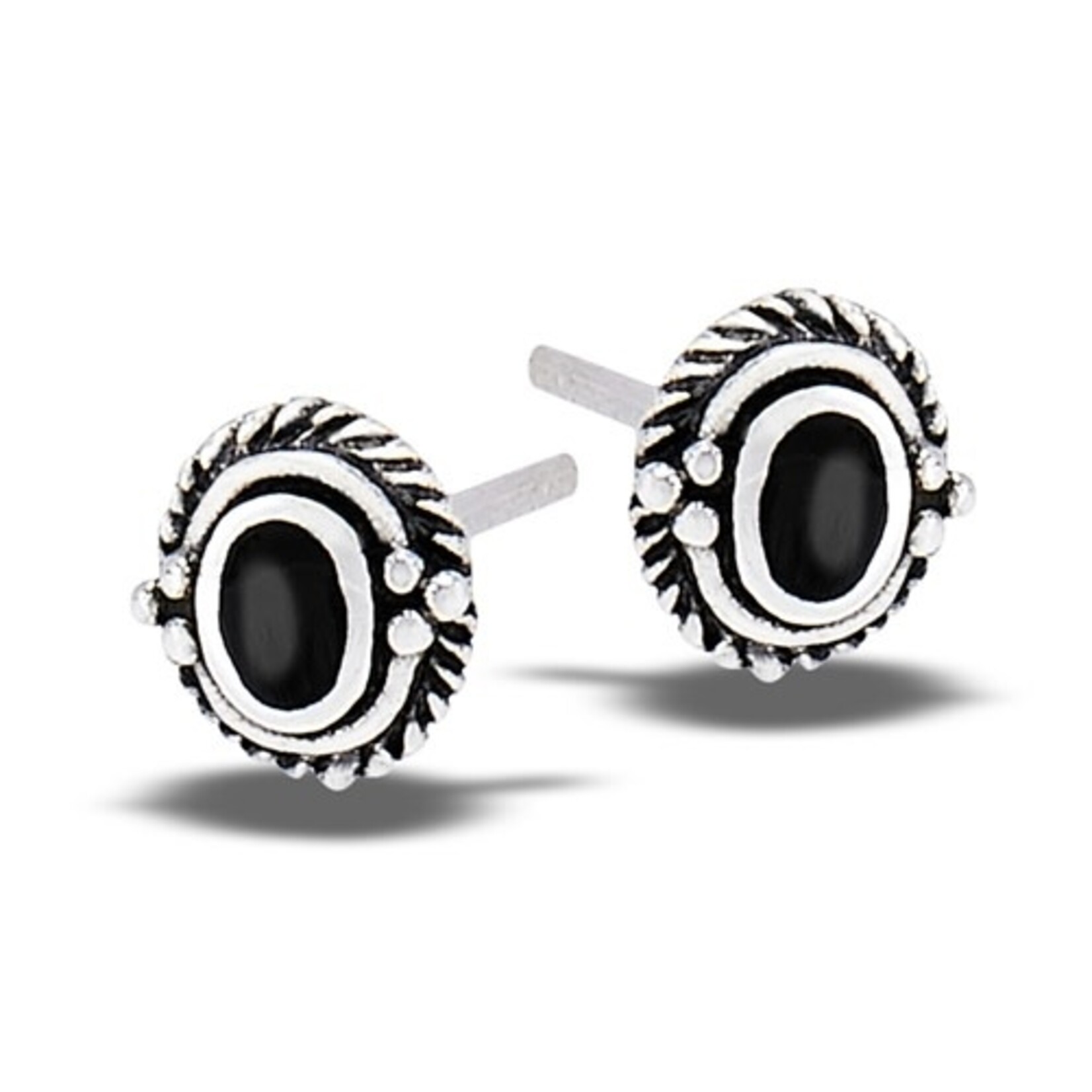 Earring: SS Braided Onyx