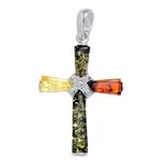 Amberman Pendant: SS Amber Multi Cross