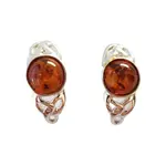 Amberman Earrings: Cognac Amber