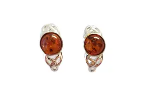 Earrings: Cognac Amber