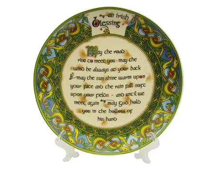 Clara Plate: An Old Irish Bless, 8"