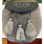 Sporran: Semi Dress, Thistle & Thistle Embossed, Grey, Chinchilla