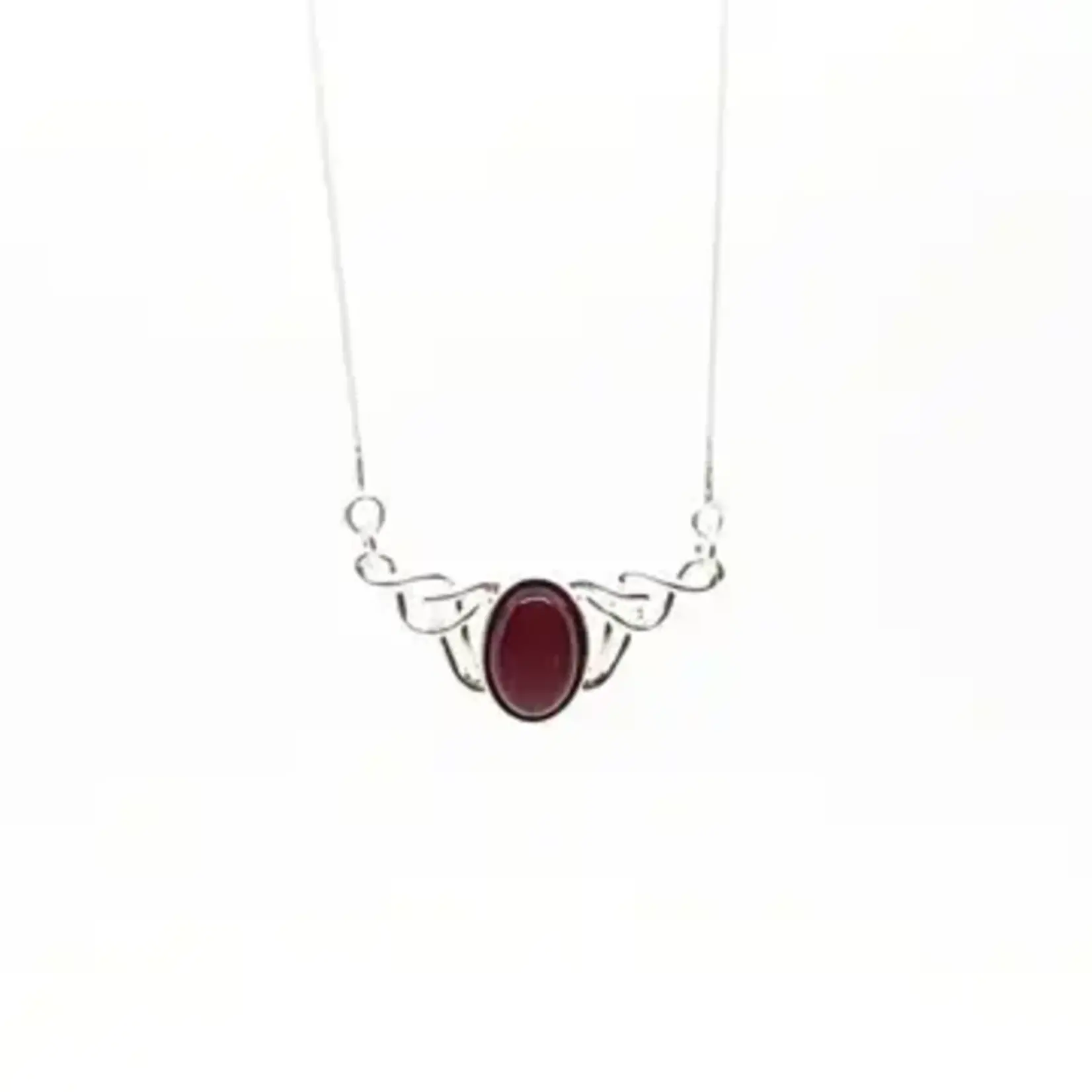 Amberman Necklace: Cherry Amber Celtic