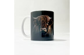 Mug: Highland Cow Black