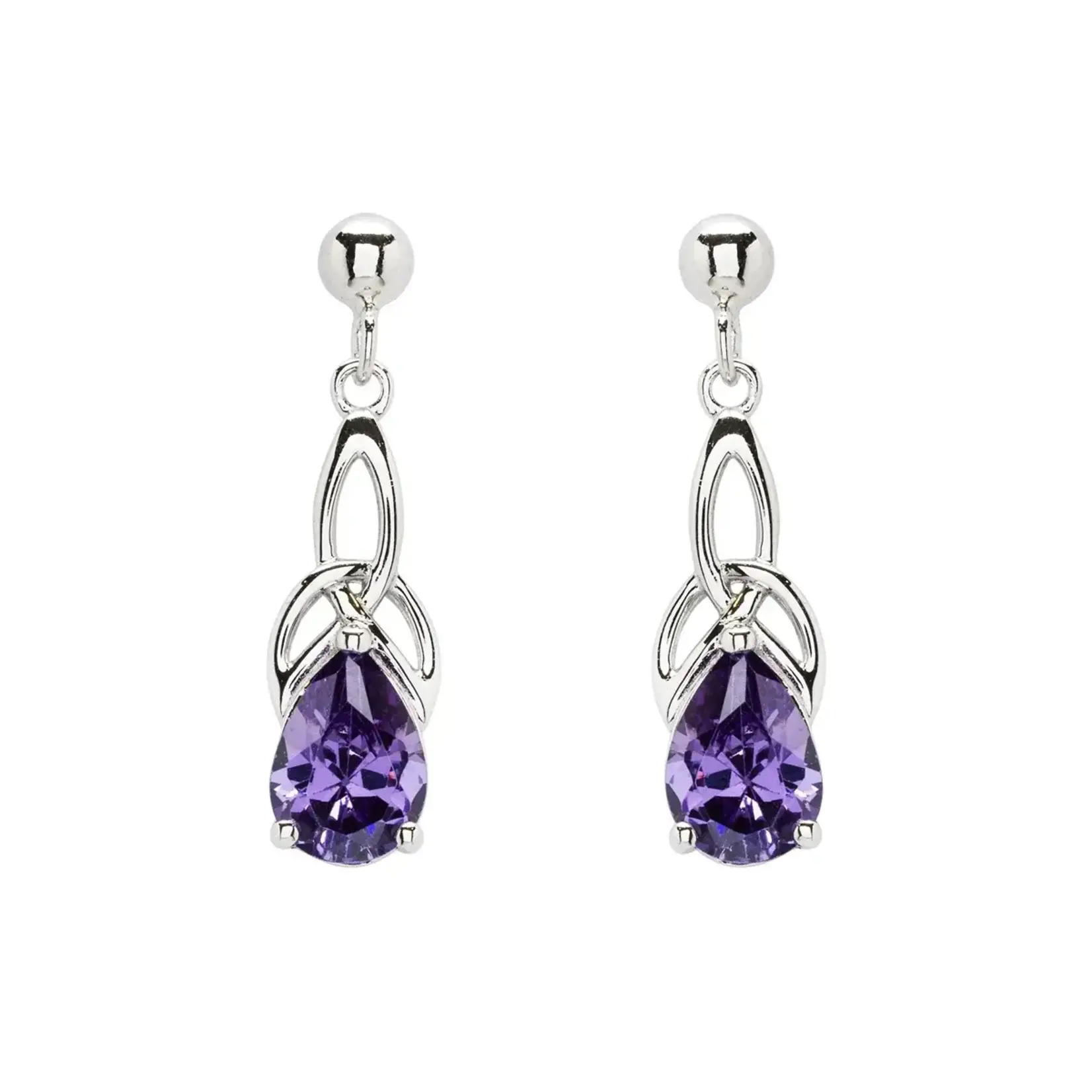 Shanore Earrings: SS Amethyst Trinity