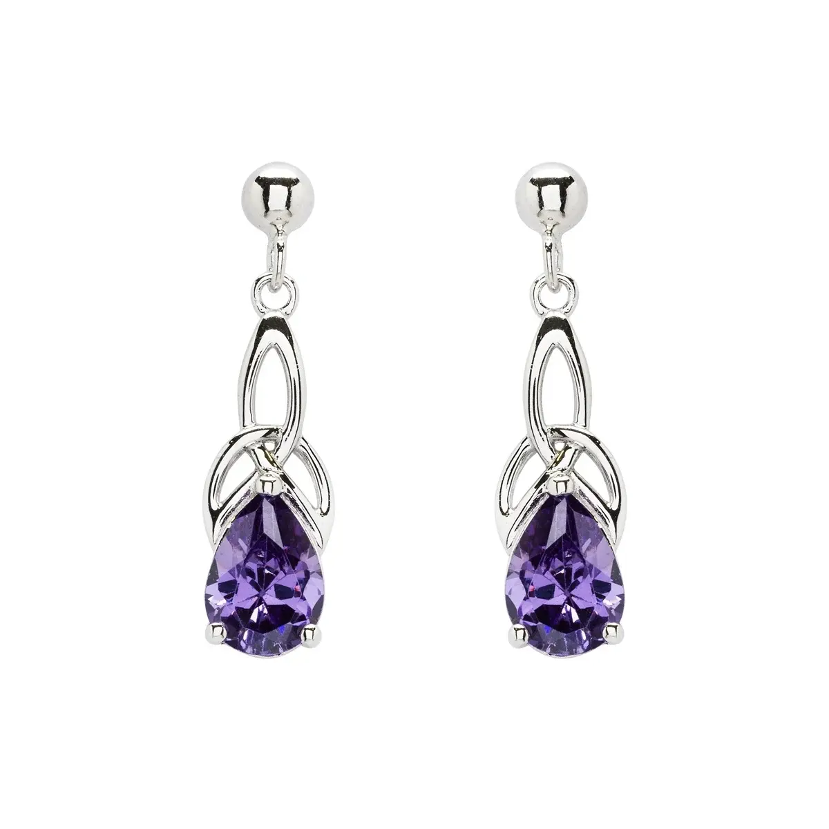 Earrings: SS Amethyst Trinity