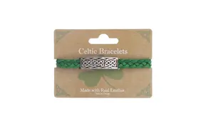 Bracelet: Green Leather Celtic Knot