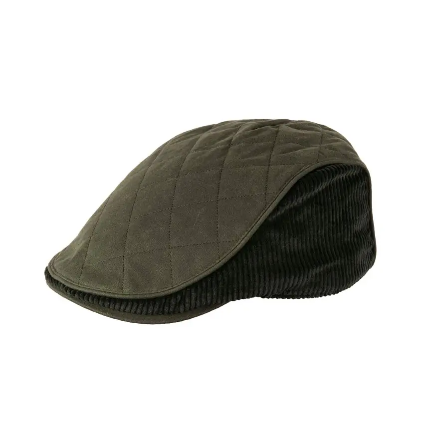 Heritage Traditions Hat: Cotton Wax Quilt S/M Green