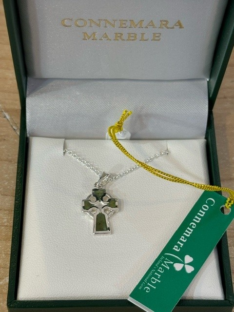 Connemara Marble Pendant: Connemara Marble Cross, SS