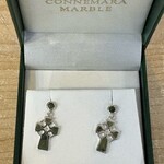 Connemara Marble Earrings: Connemara Marble Cross, SS