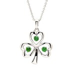 Necklace: Shamrock Emerald CZ