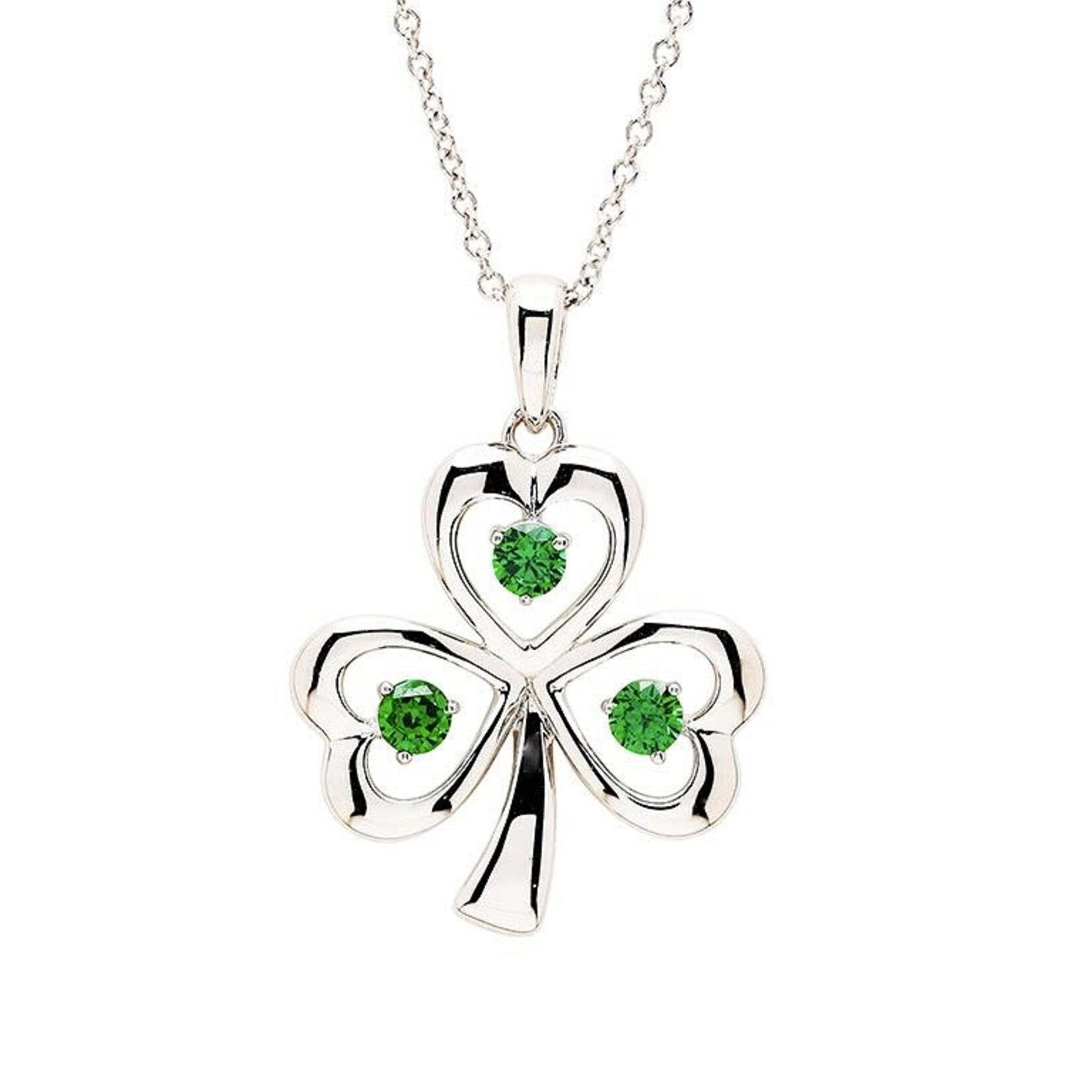 Necklace: Shamrock Emerald CZ
