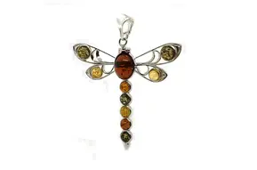 Pendant: Amber Dragonfly