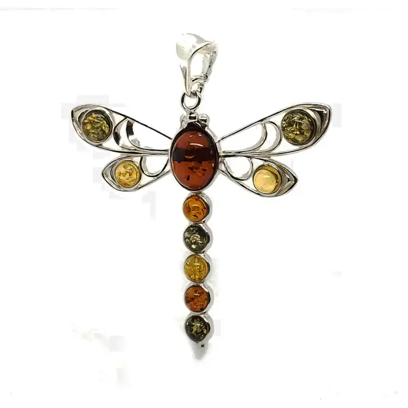 Pendant: Amber Dragonfly