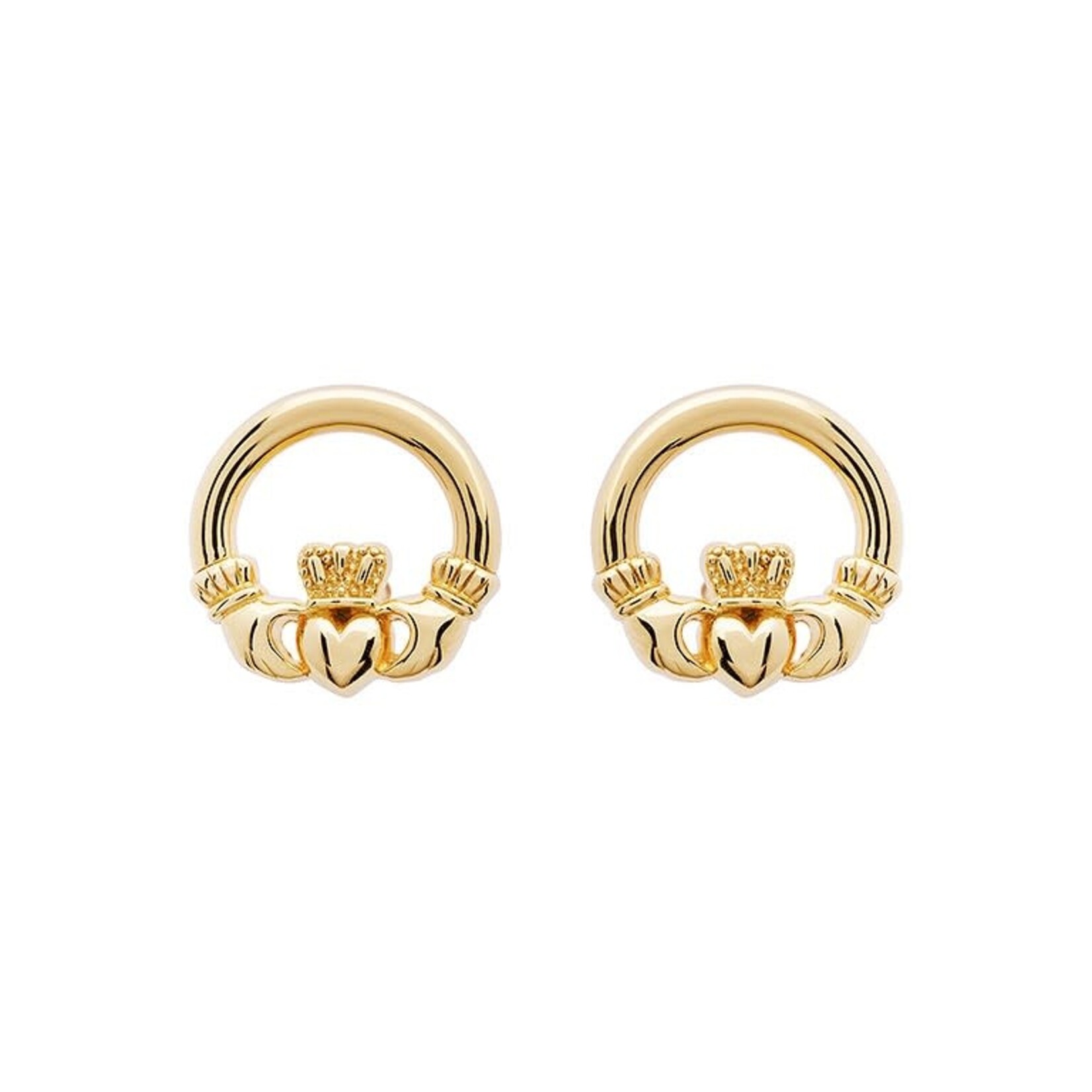 Shanore Earrings: Claddagh small vermeil