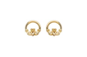 Earrings: Claddagh small vermeil