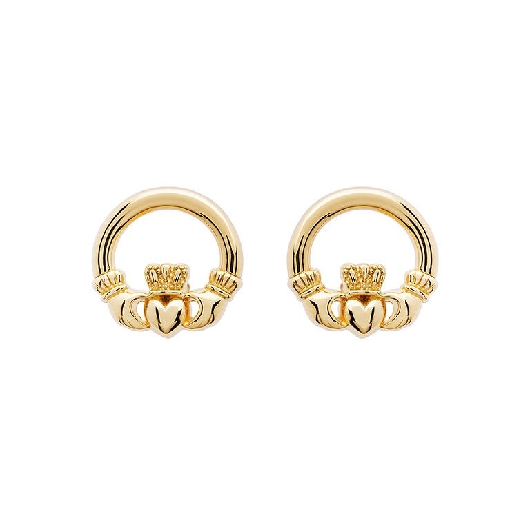 Earrings: Claddagh small vermeil