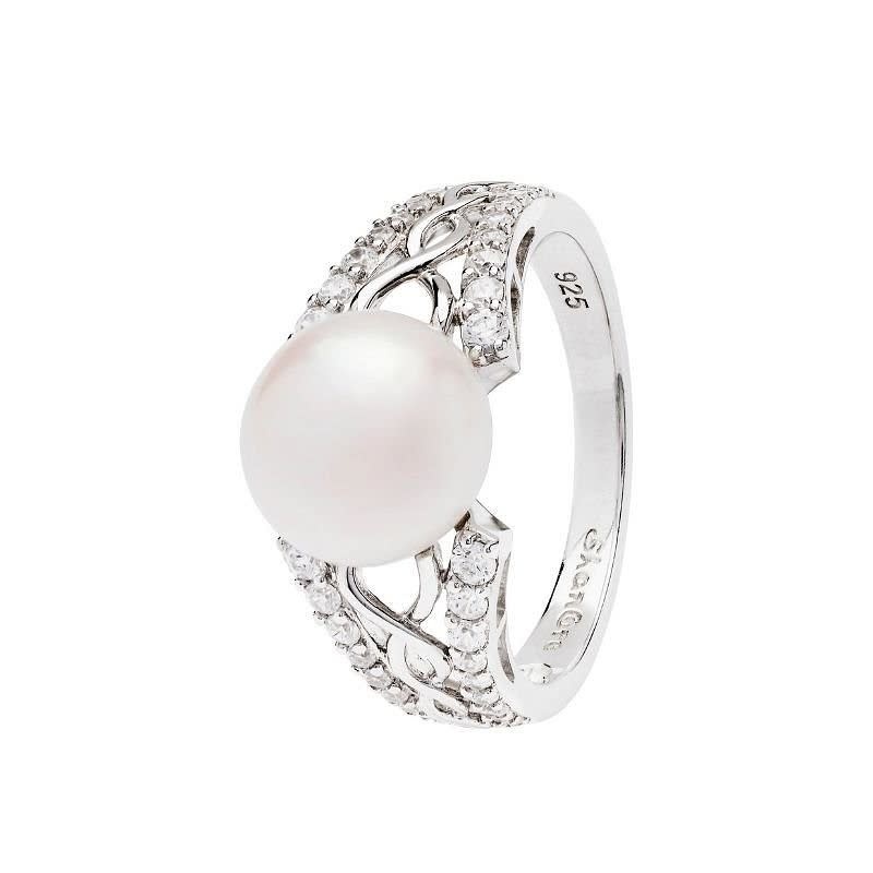 Shanore Ring: SS CZ Trin Pearl