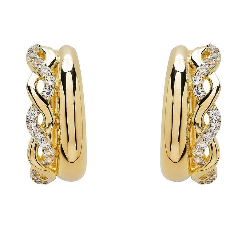 Shanore Earrings: 14K Gold Vermeil Sapphire Hoop