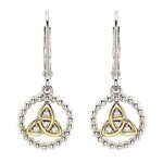 Shanore Earrings: SS CZ Trinity Drop Gold Plated