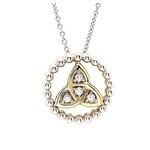 Necklace: SS CZ Gold Plate Trinity