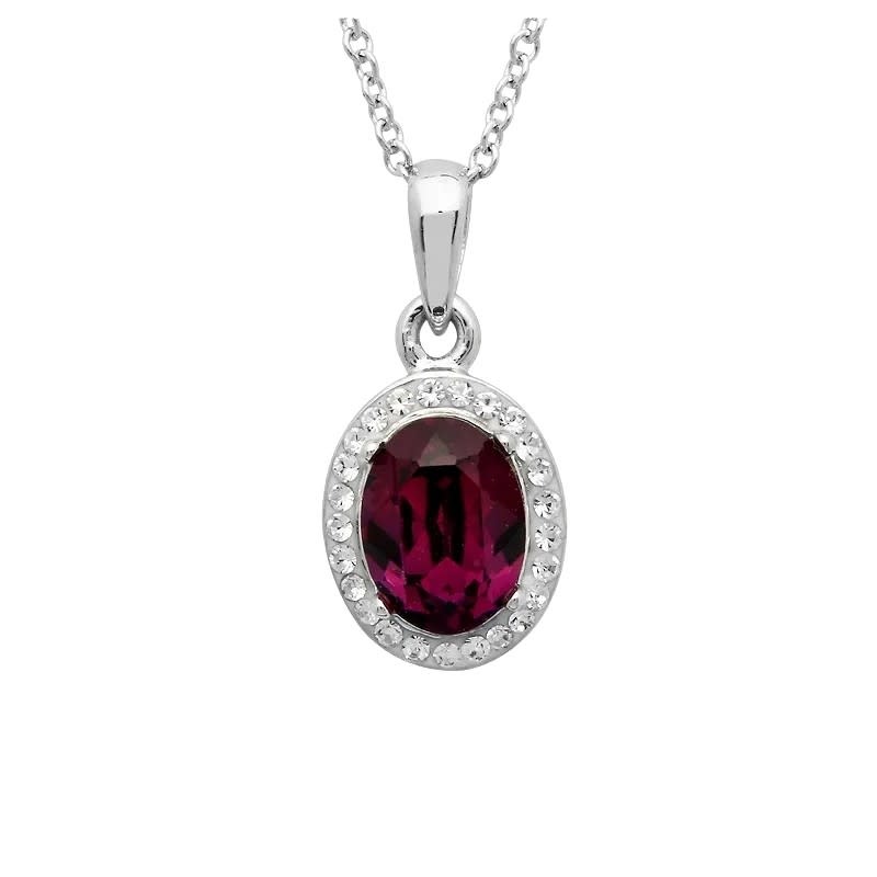 Shanore Pendant: SS Amethyst White Swarovski