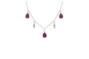 Pendant: SS Amethyst White Swarovski Drop